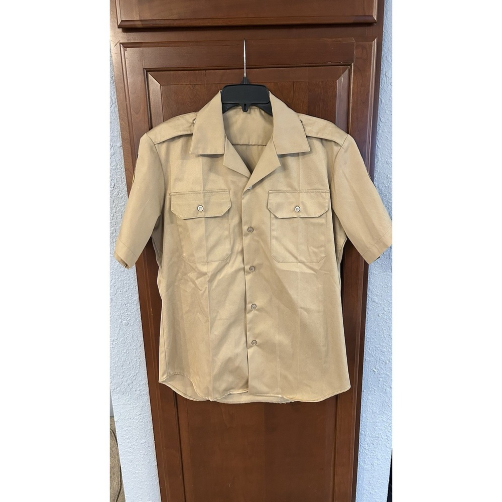USMC Service Uniform Khaki Dress‎ Short Sleeve Shirt Marine Corps Size Medium